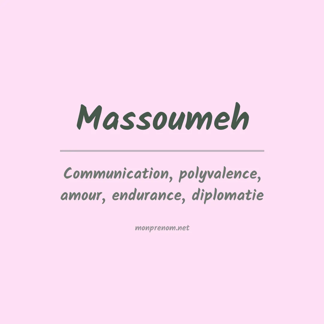 Signification du prénom Massoumeh