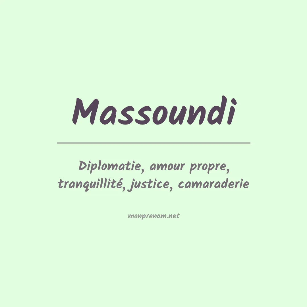 Signification du prénom Massoundi