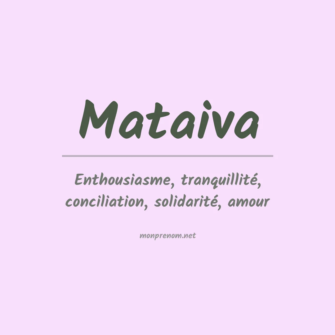 Signification du prénom Mataiva