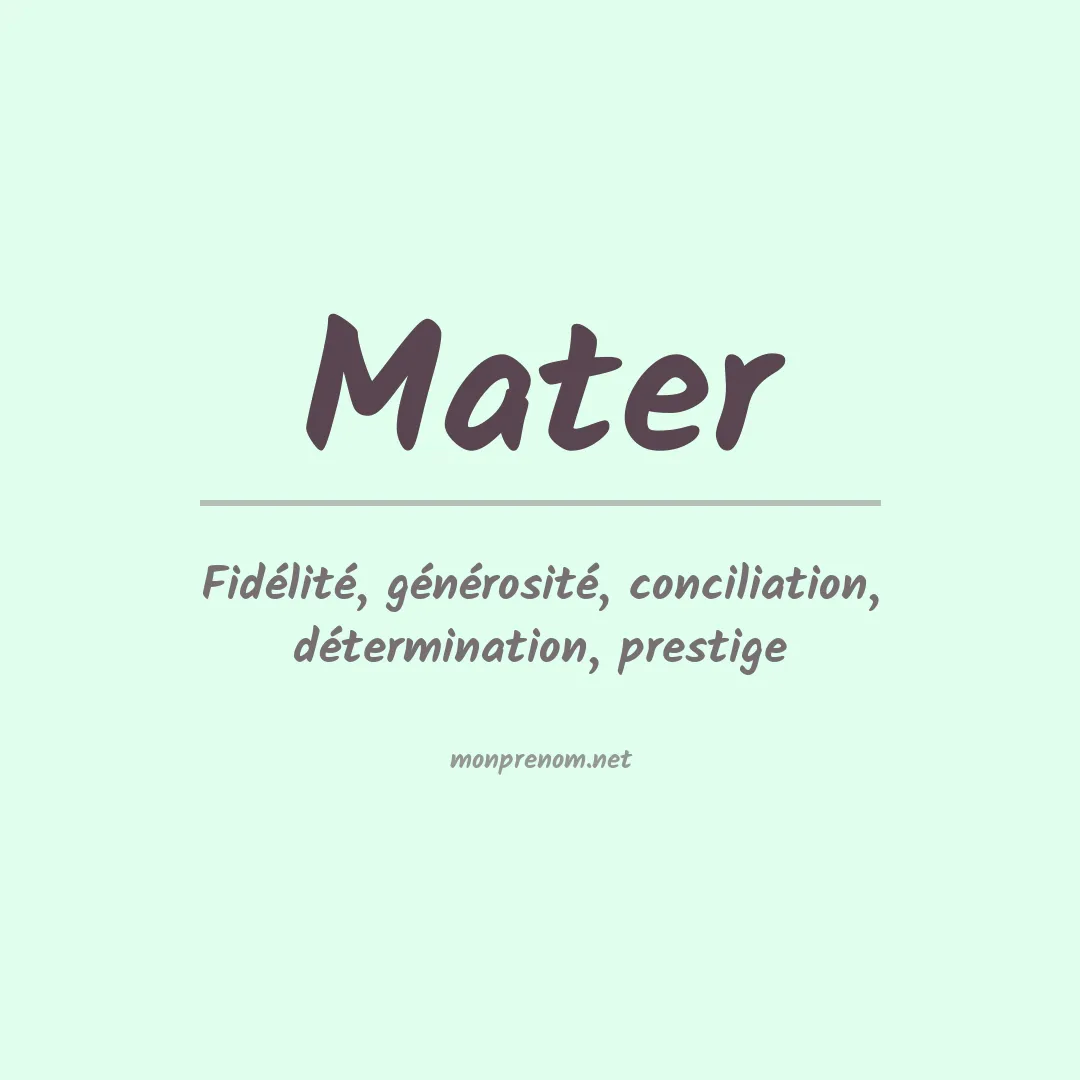 Prénom Mater
