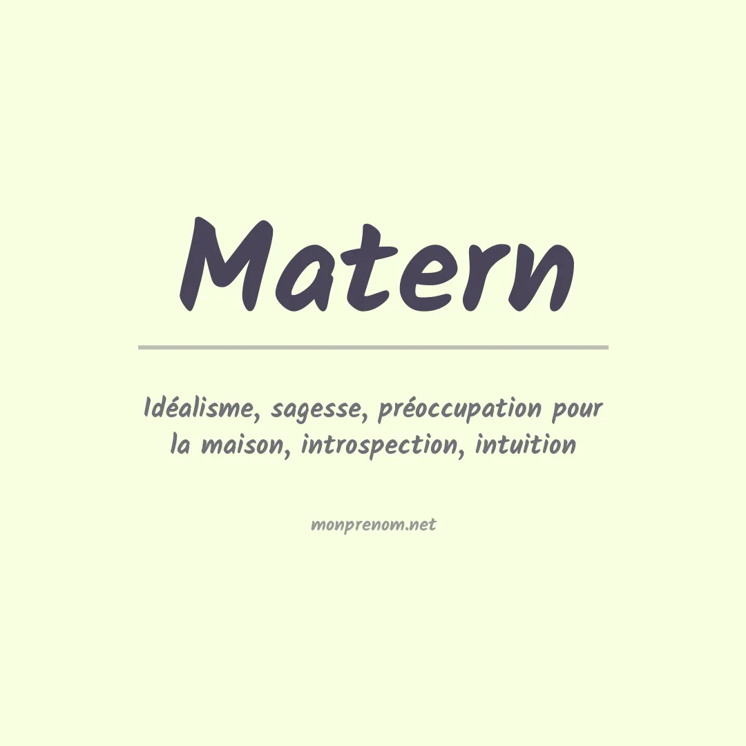 Prénom Matern