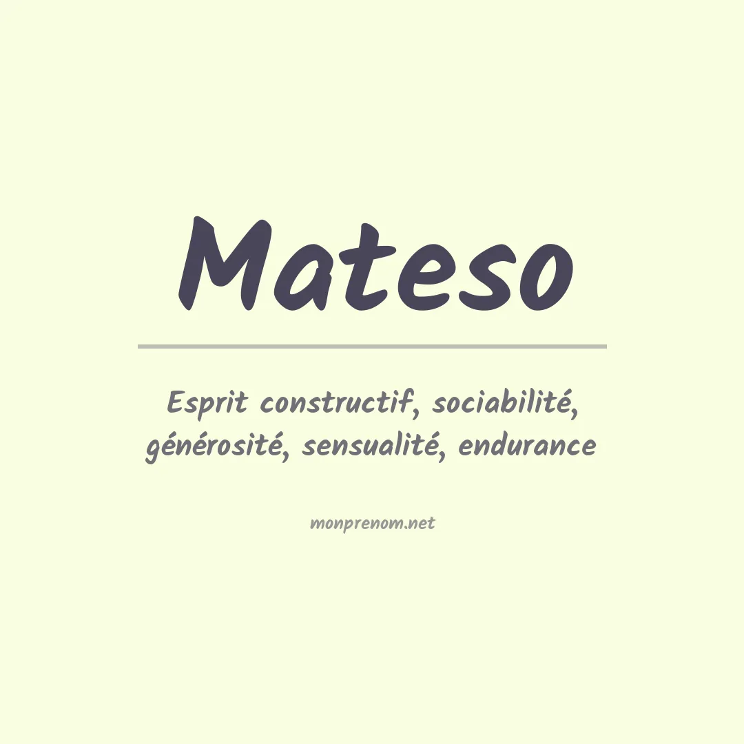Signification du prénom Mateso