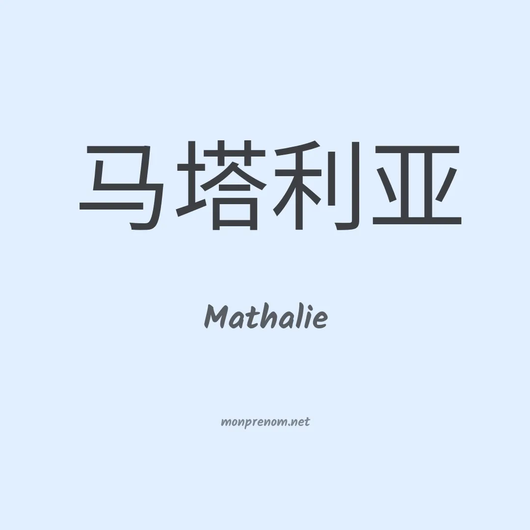 Mathalie en chinois