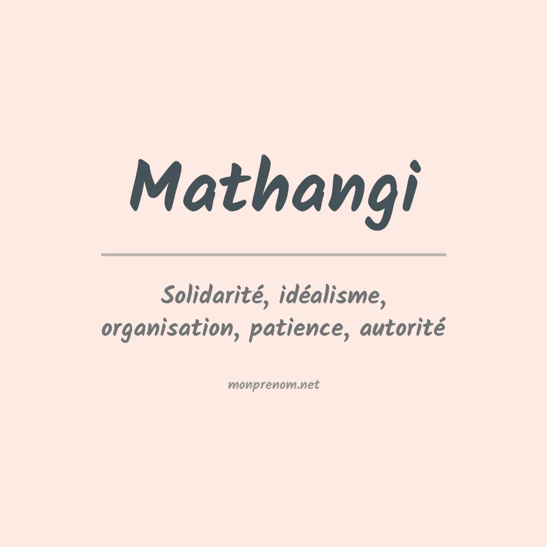 Signification du prénom Mathangi