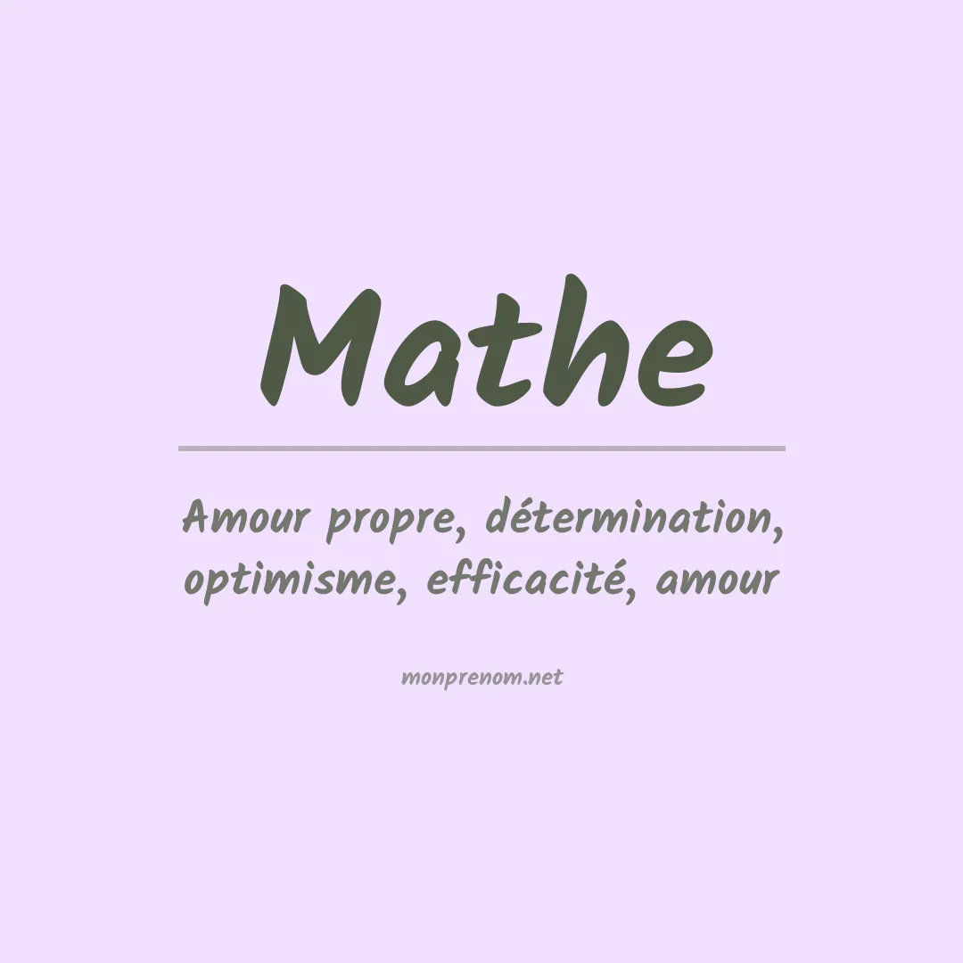 Prénom Mathe