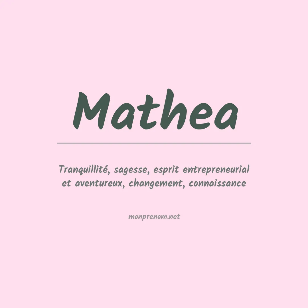 Signification du prénom Mathea