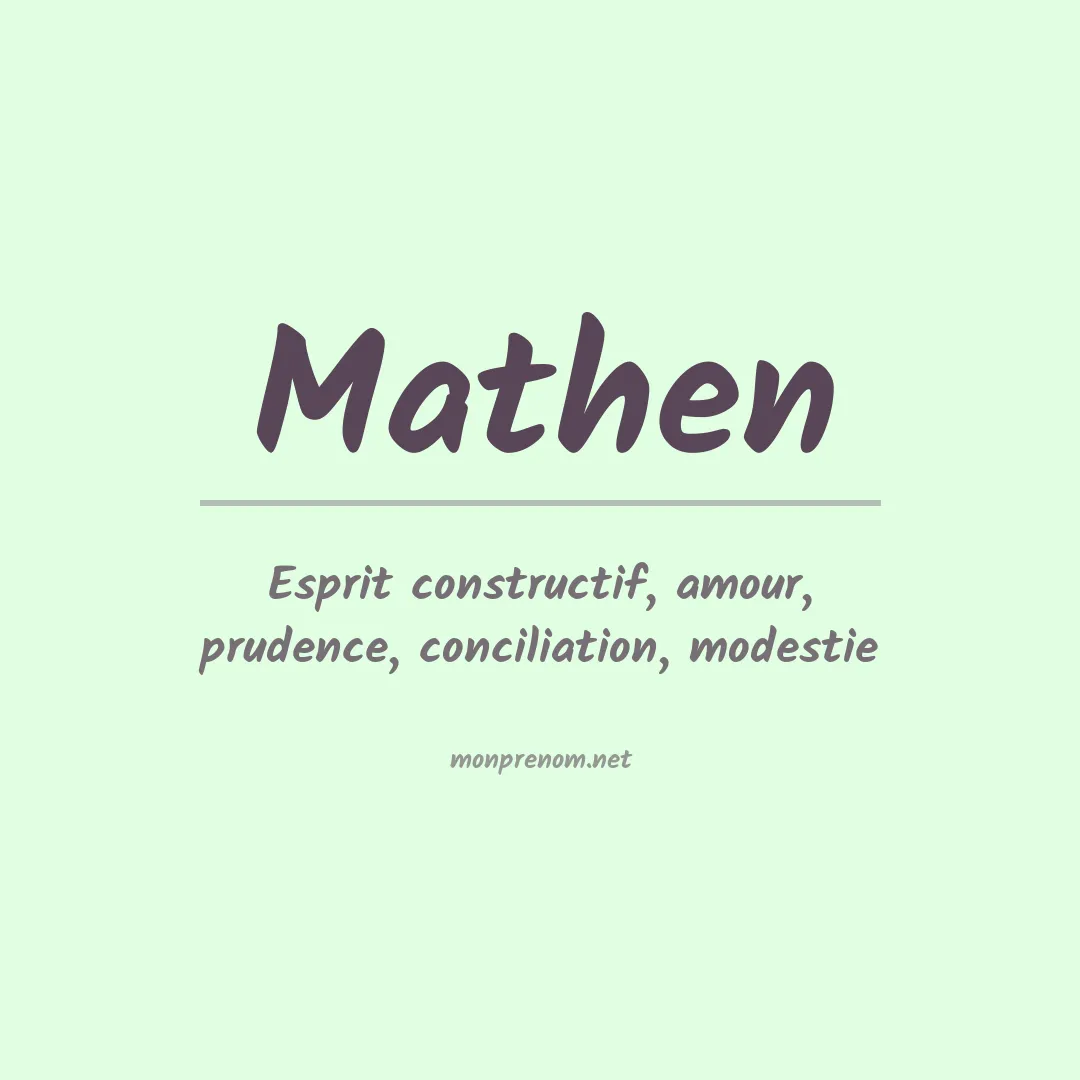Prénom Mathen
