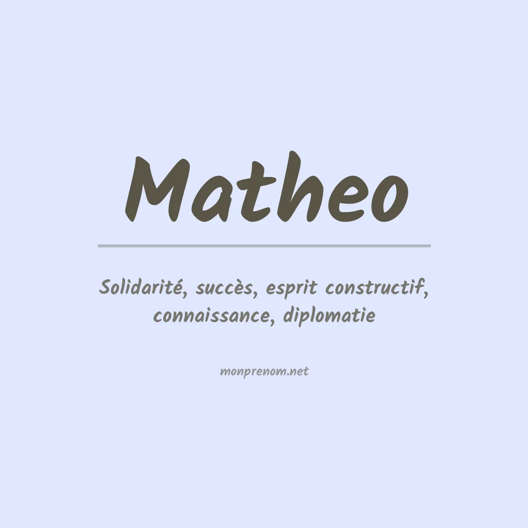 Signification du prénom Matheo