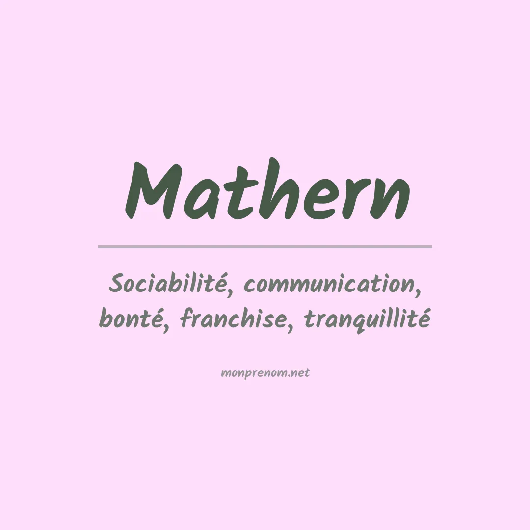 Prénom Mathern
