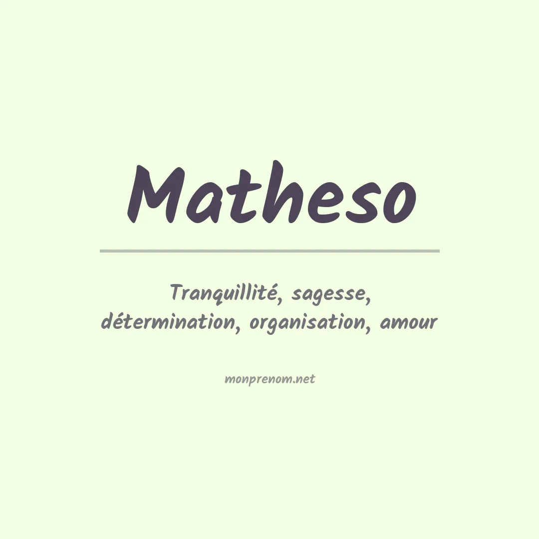 Prénom Matheso