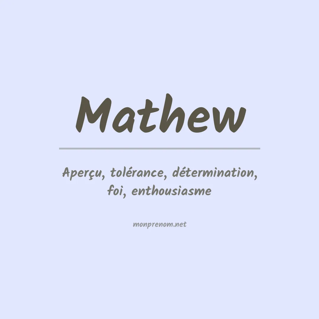 Prénom Mathew