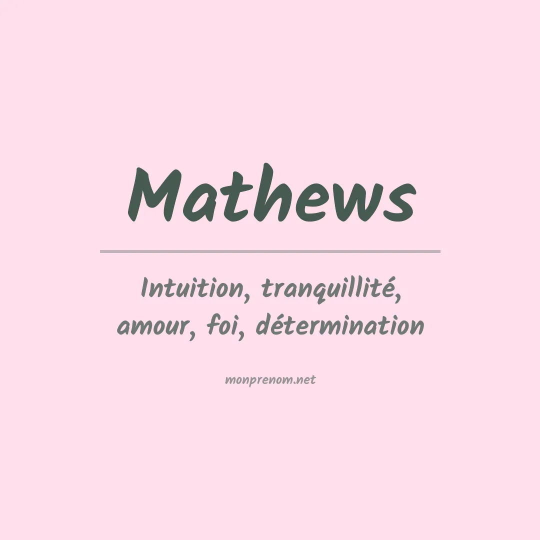 Prénom Mathews