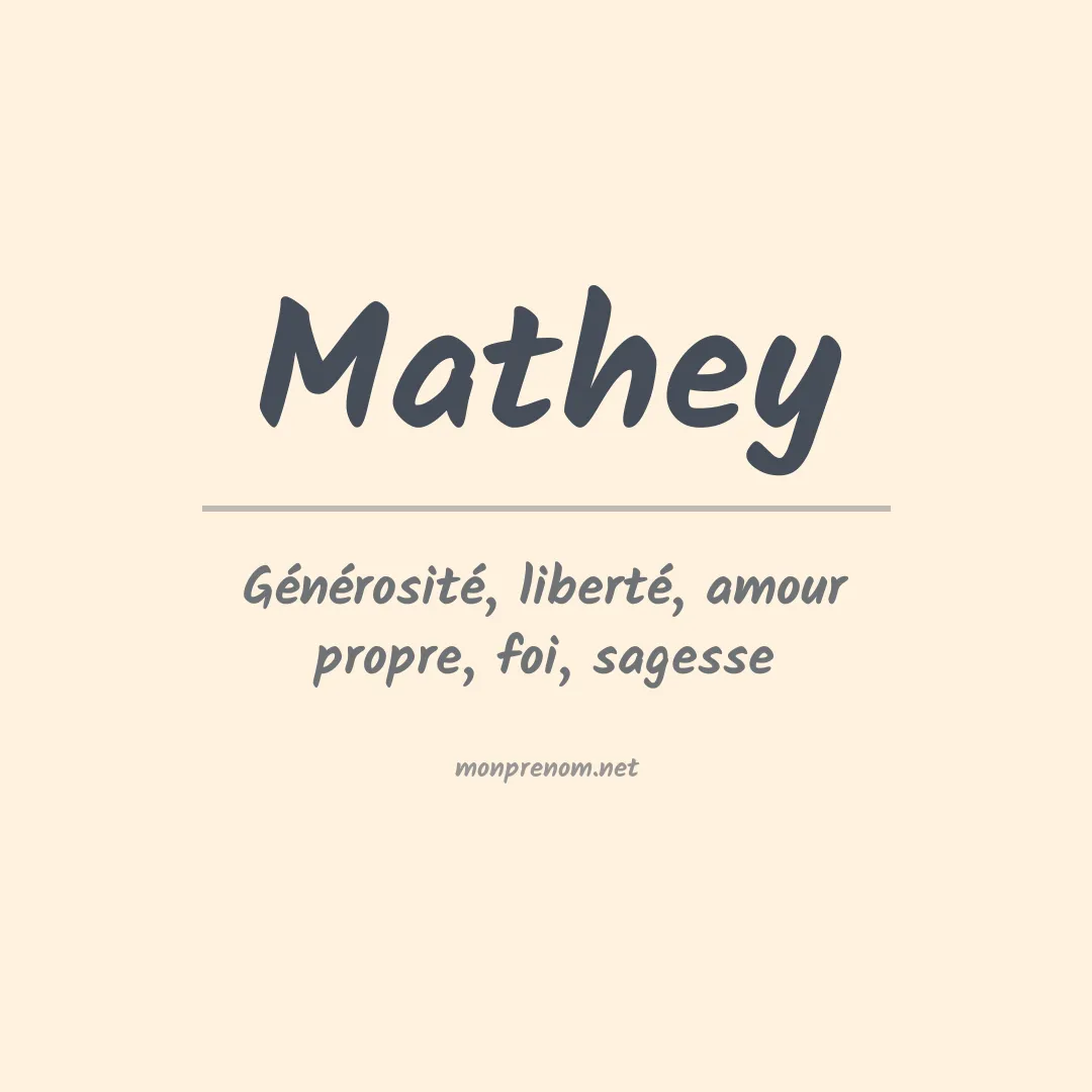 Prénom Mathey