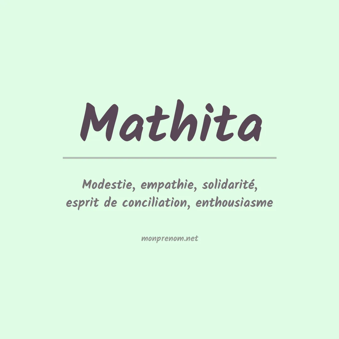Signification du prénom Mathita