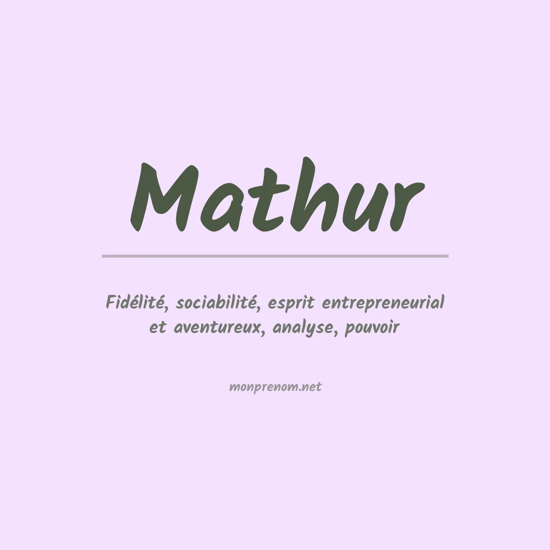 Prénom Mathur