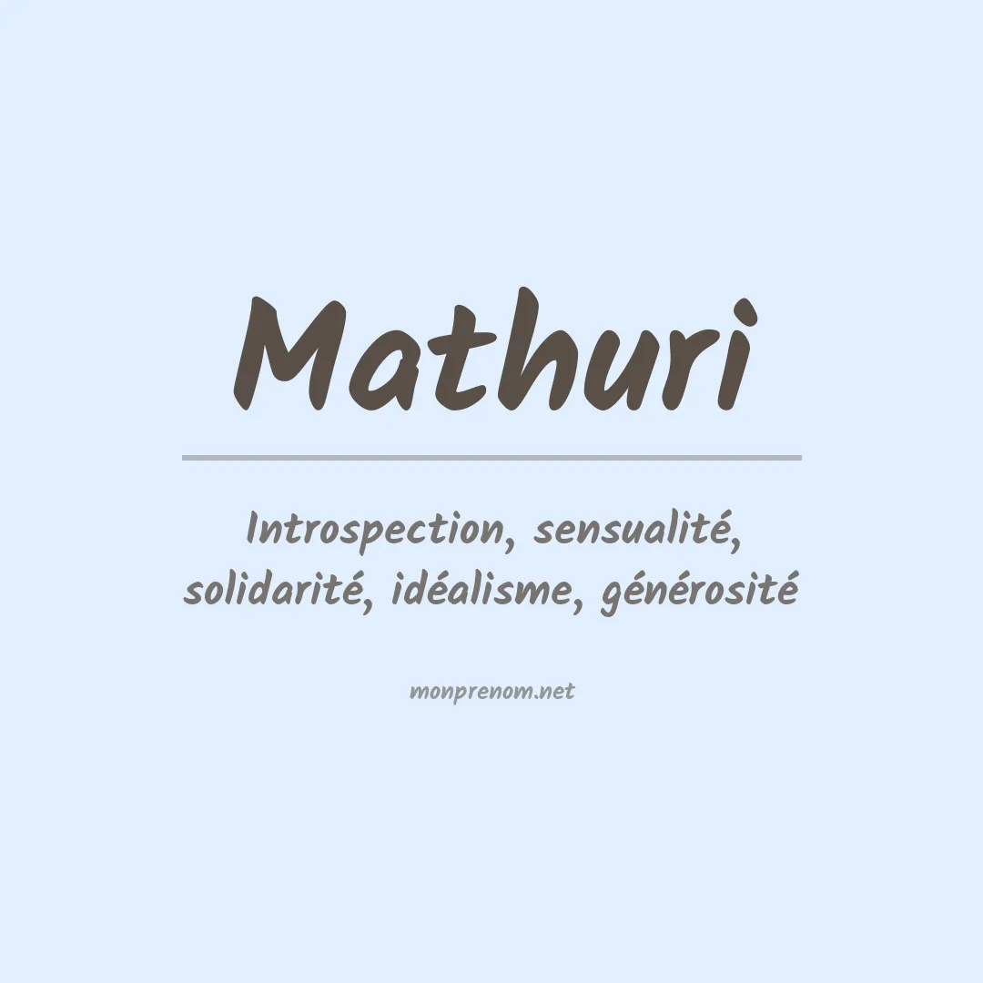Signification du prénom Mathuri