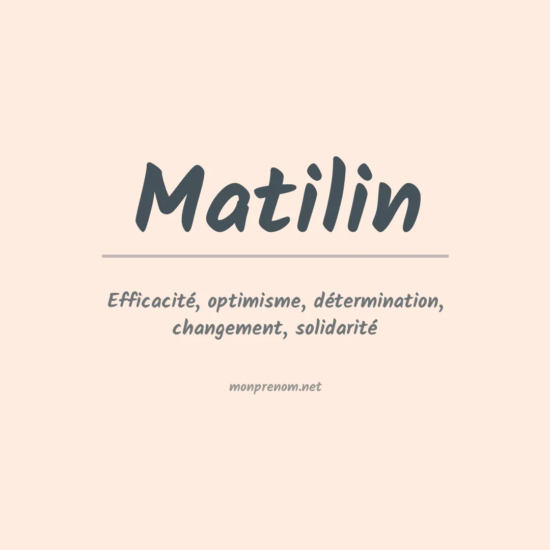 Prénom Matilin