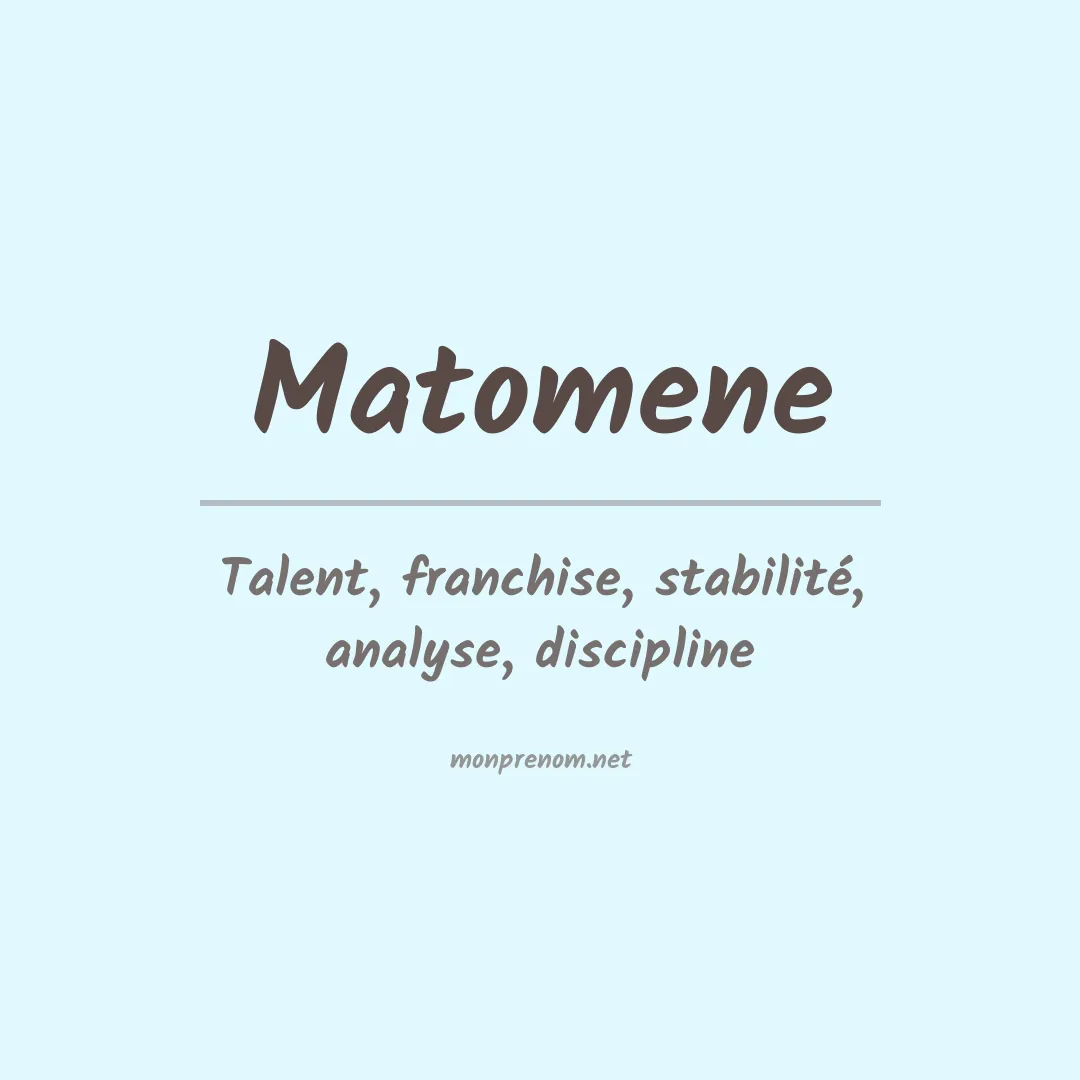Prénom Matomene