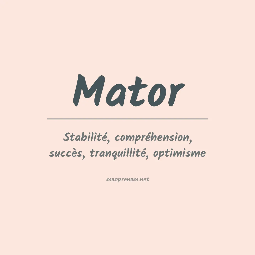 Prénom Mator