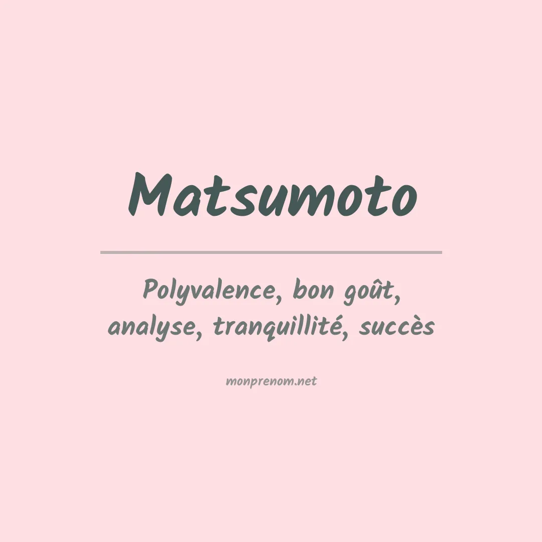 Prénom Matsumoto