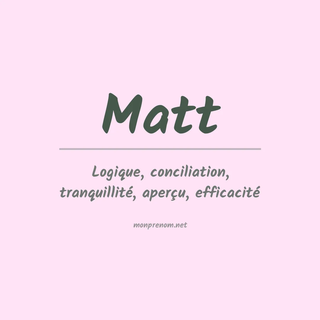 Prénom Matt