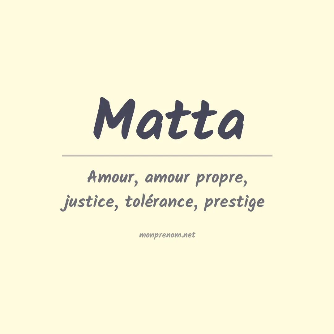 Prénom Matta