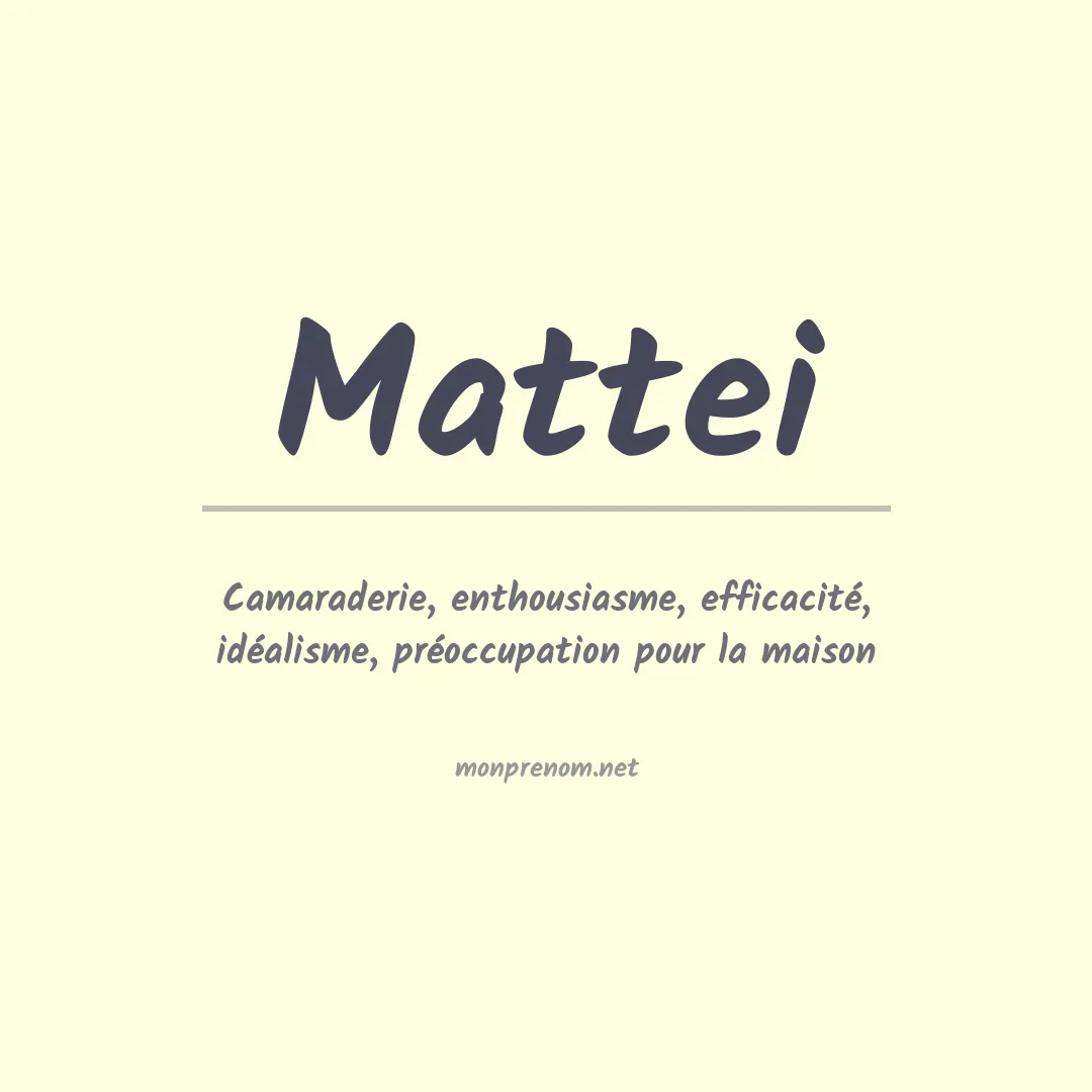 Prénom Mattei