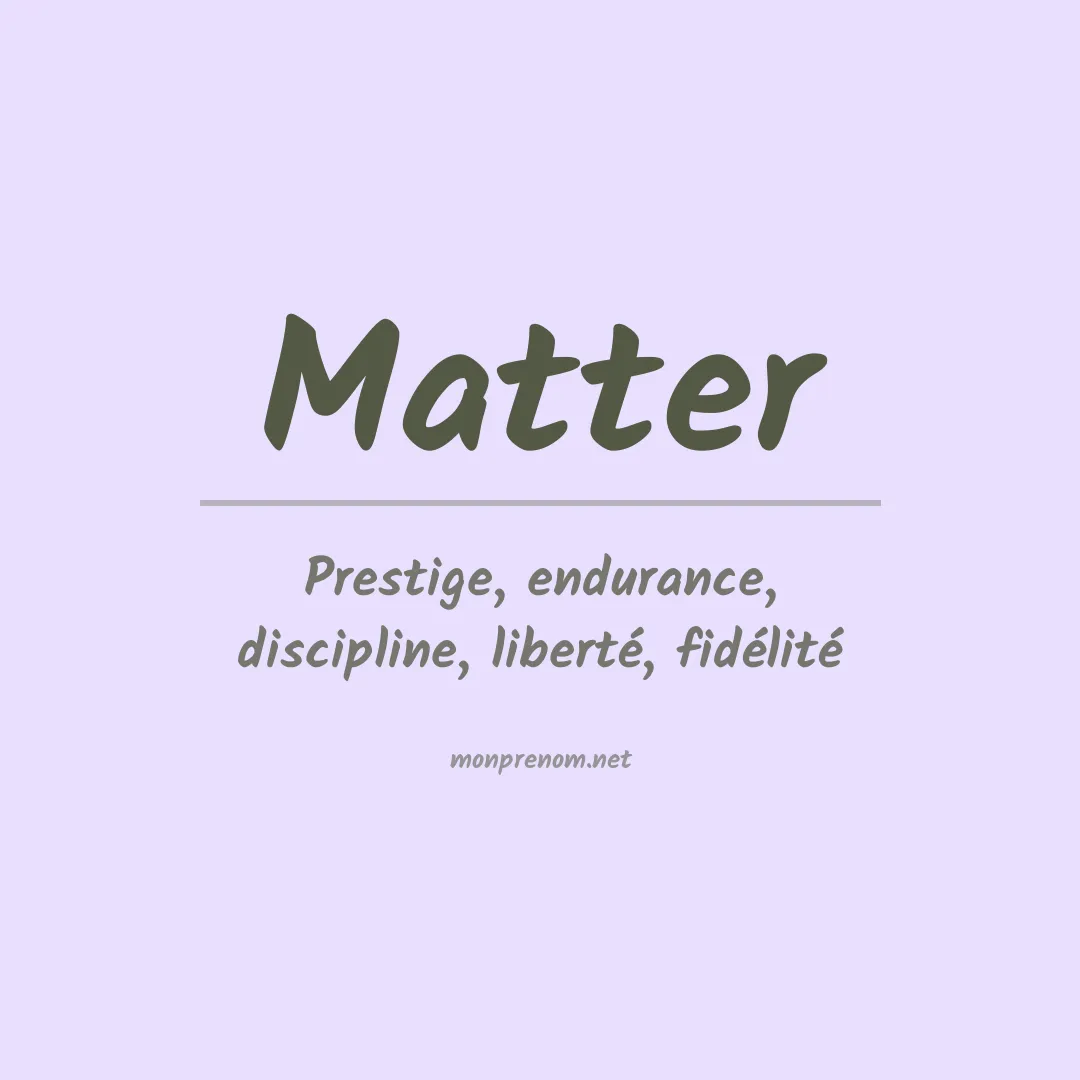 Prénom Matter