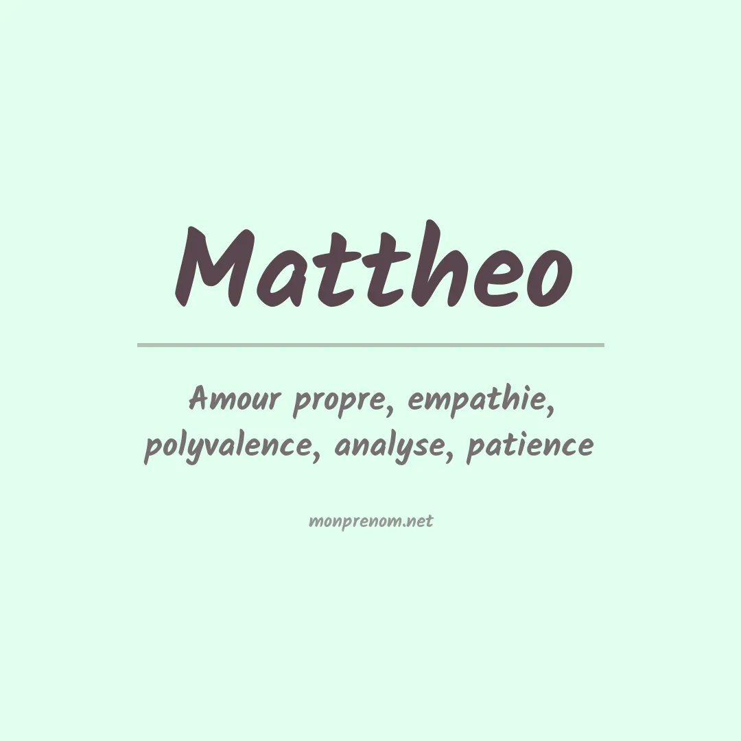 Signification du prénom Mattheo