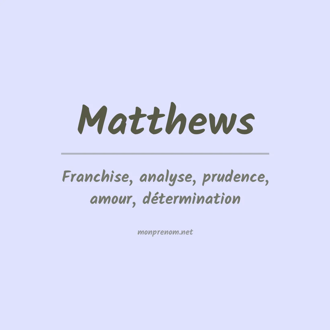 Prénom Matthews
