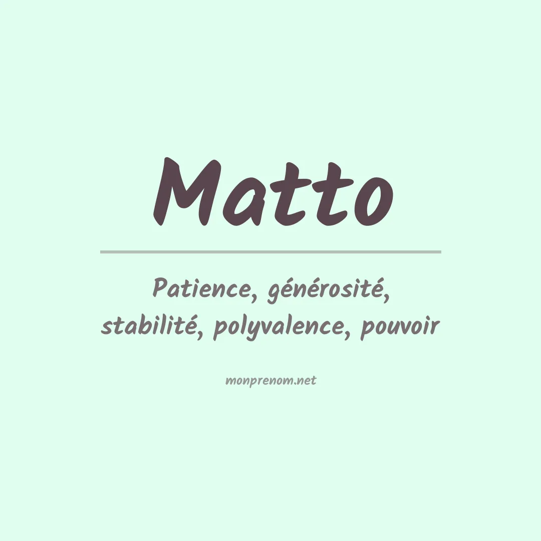 Prénom Matto