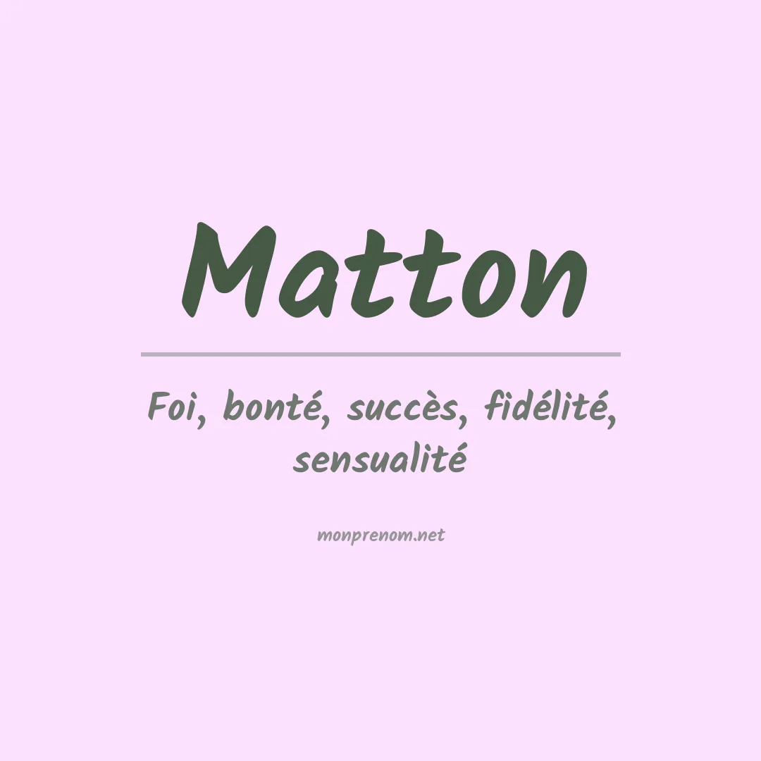 Prénom Matton