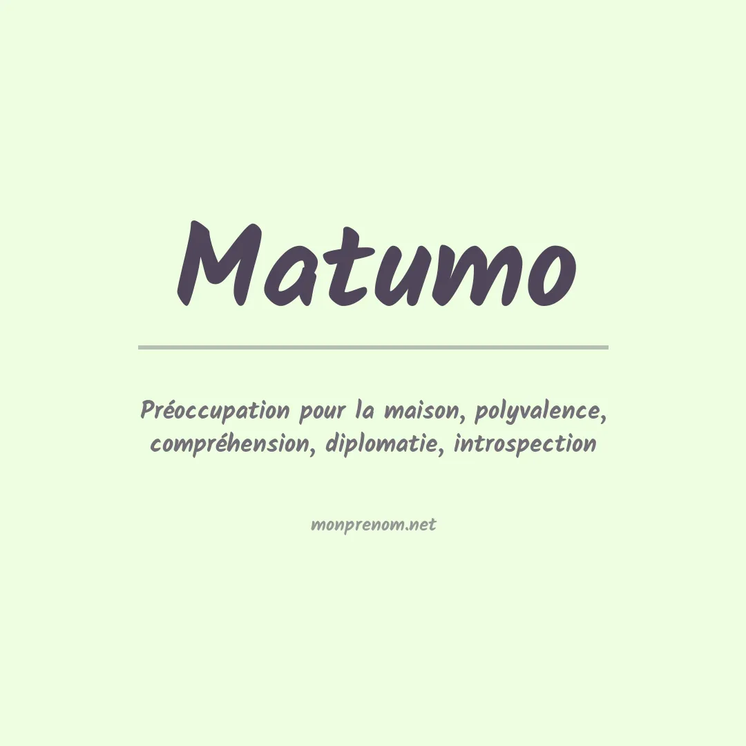 Prénom Matumo