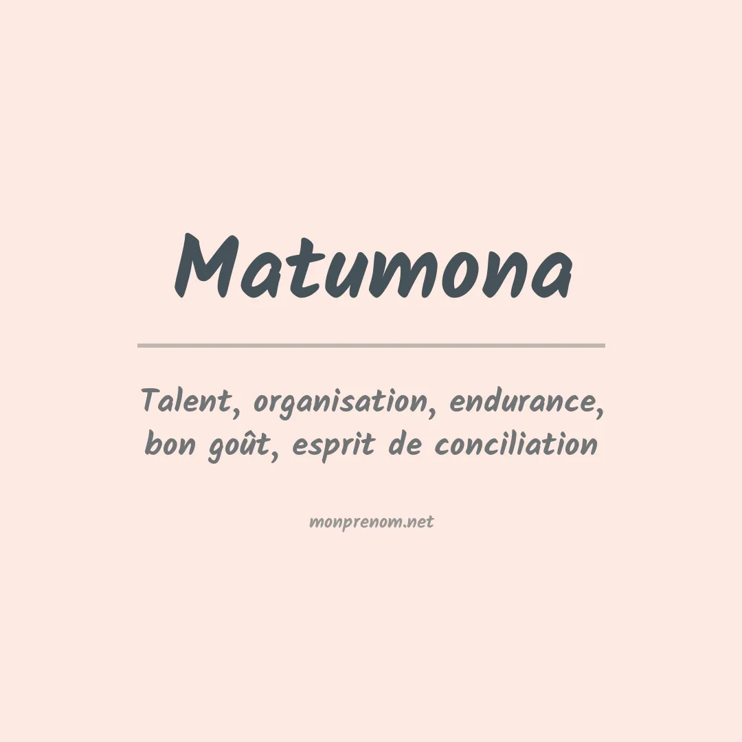 Prénom Matumona