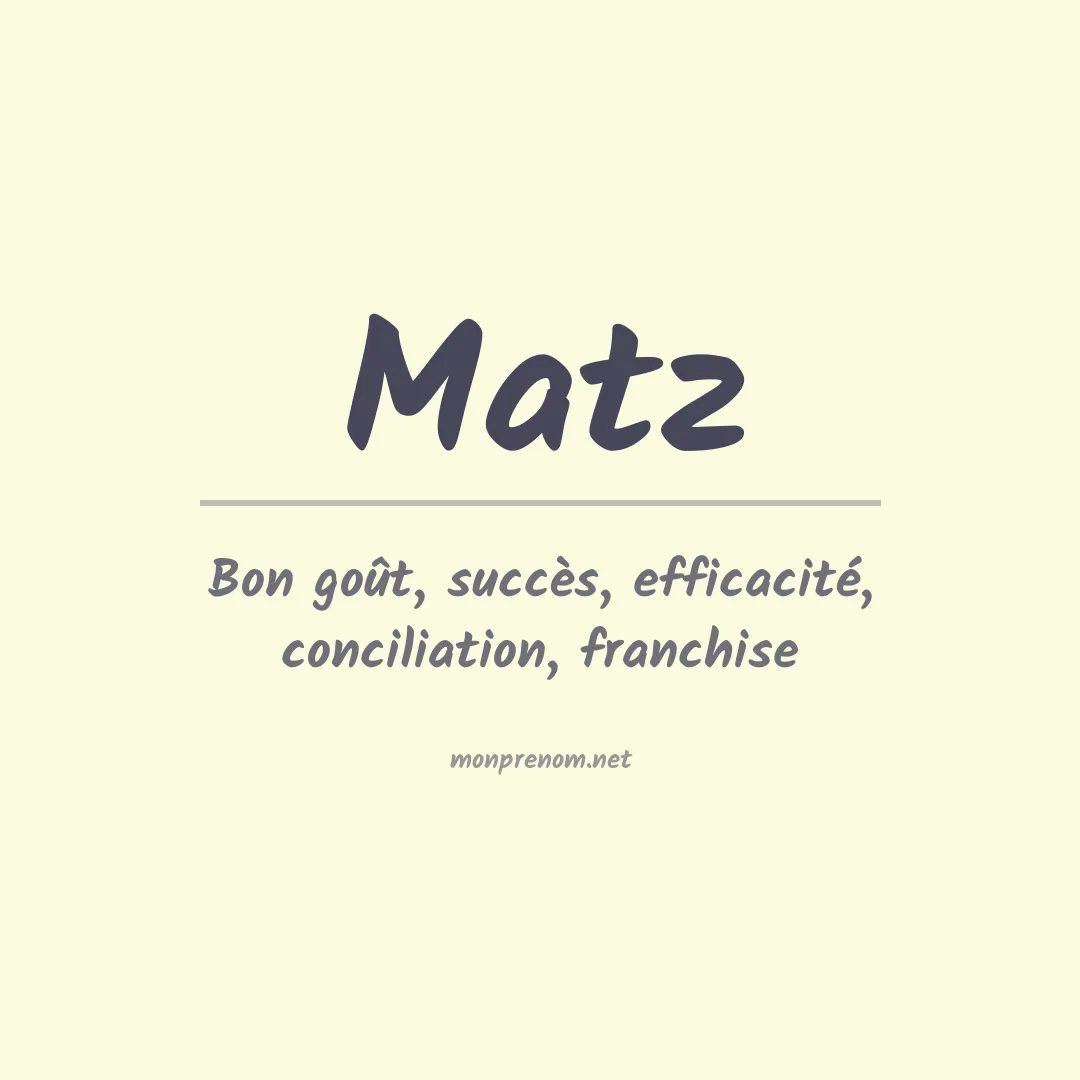 Prénom Matz