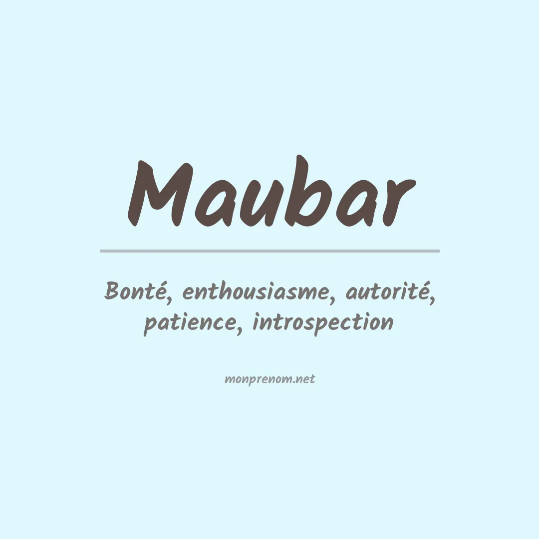 Signification du prénom Maubar