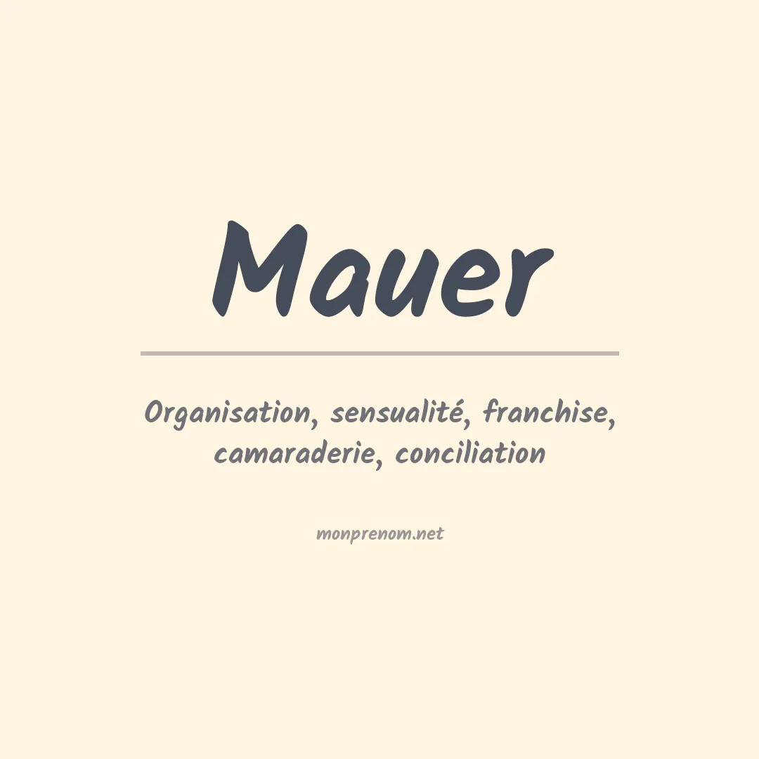 Prénom Mauer