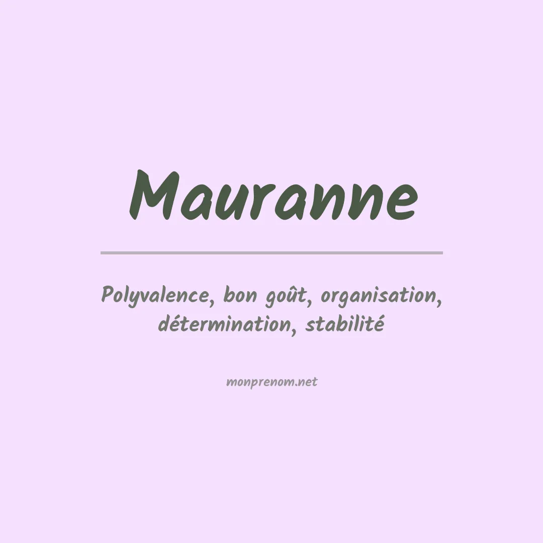 Signification du prénom Mauranne
