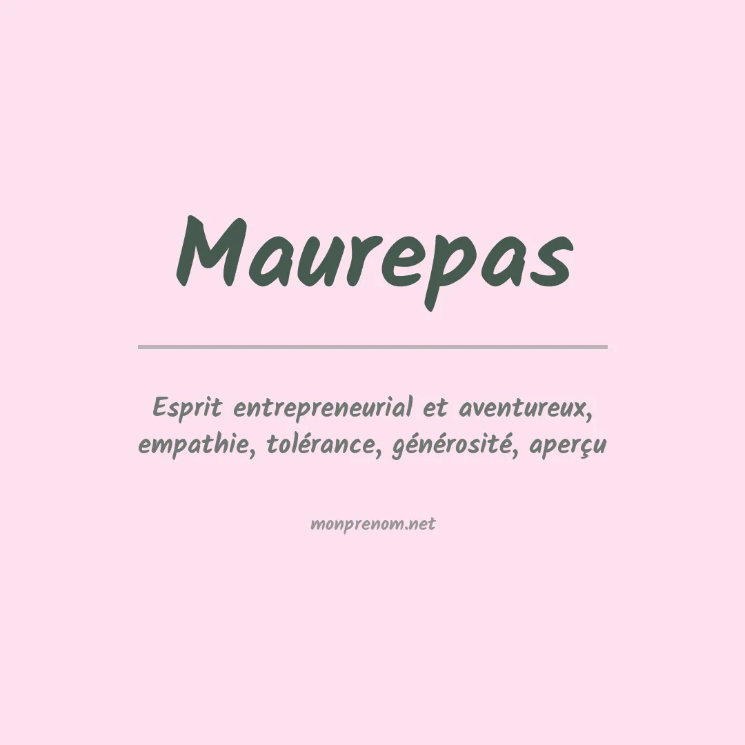Signification du prénom Maurepas