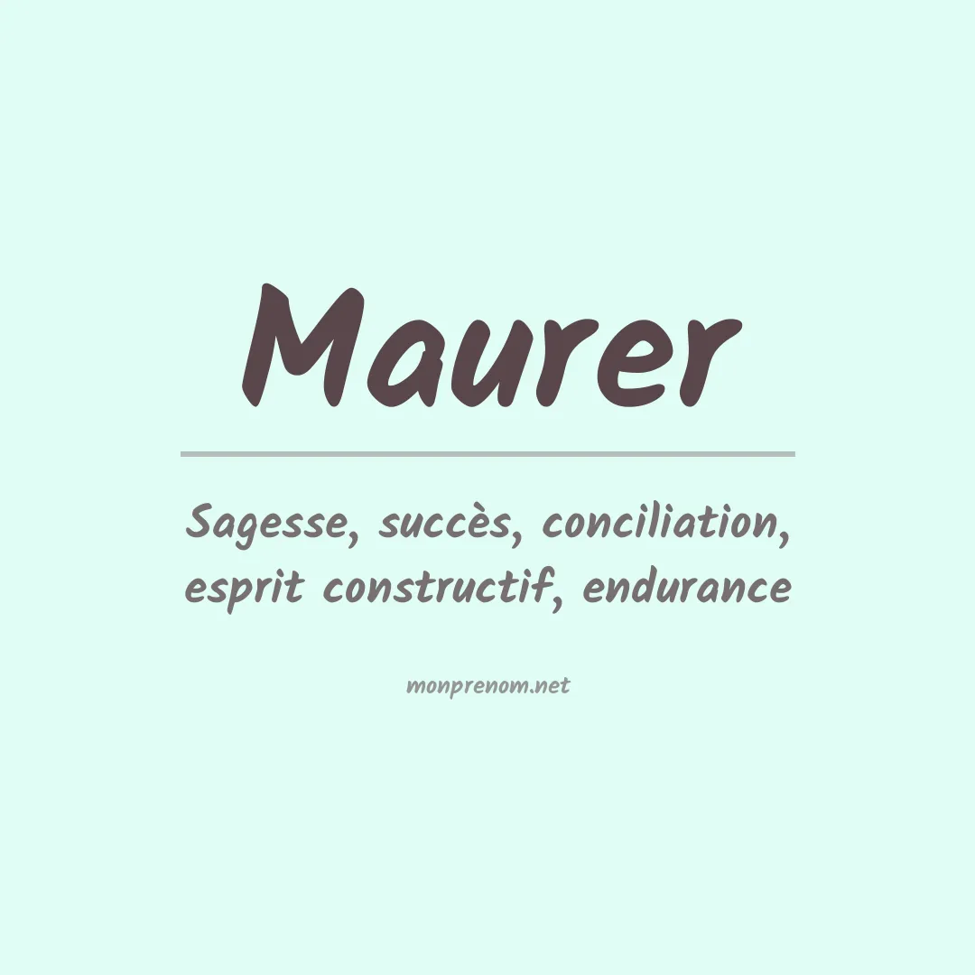 Prénom Maurer