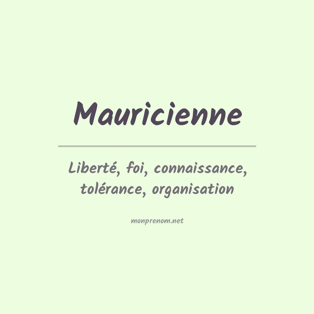 Signification du prénom Mauricienne