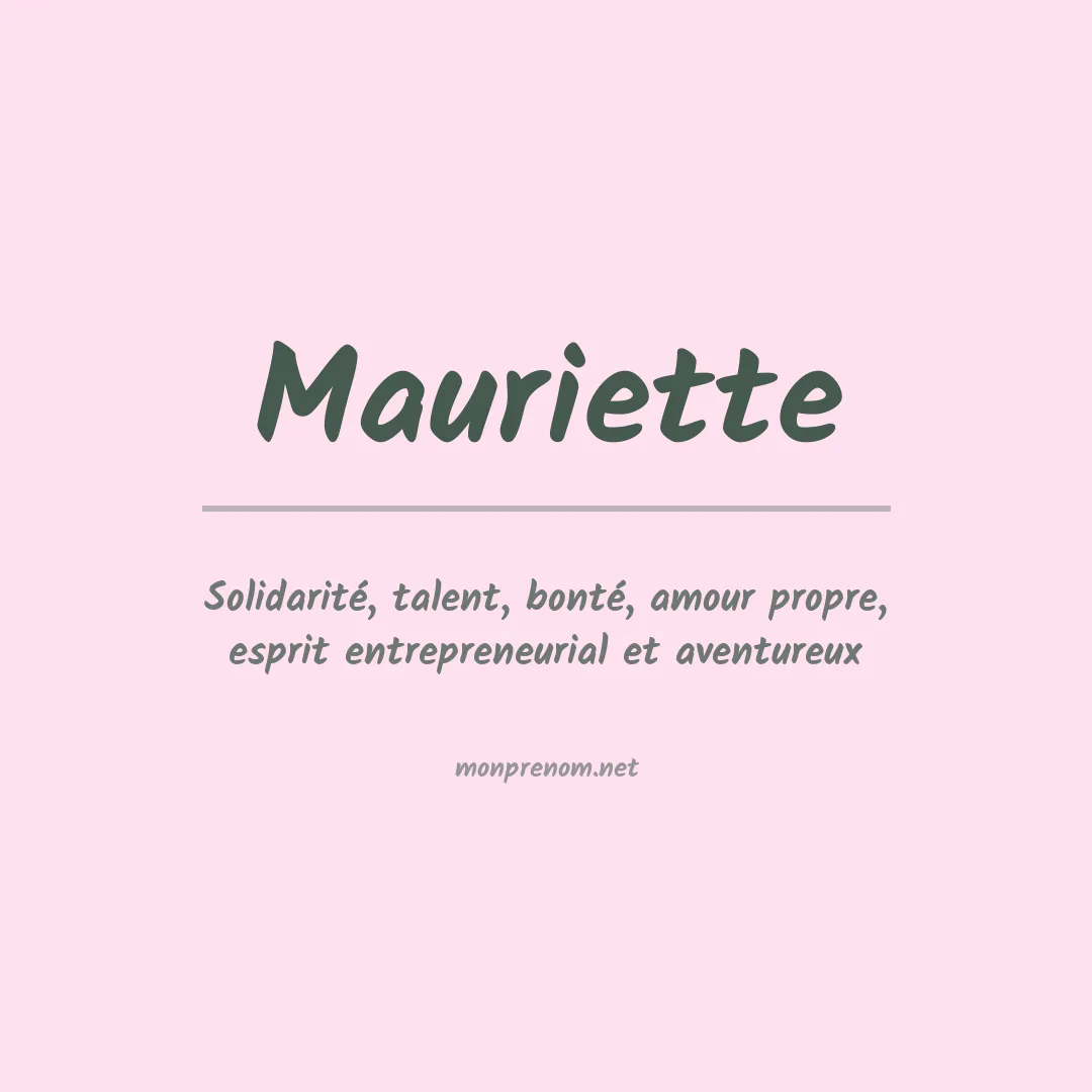 Signification du prénom Mauriette