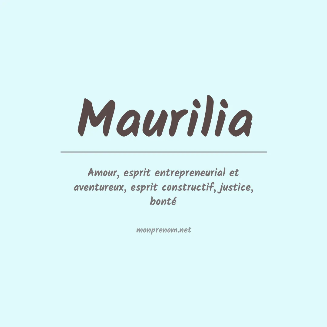 Prénom Maurilia