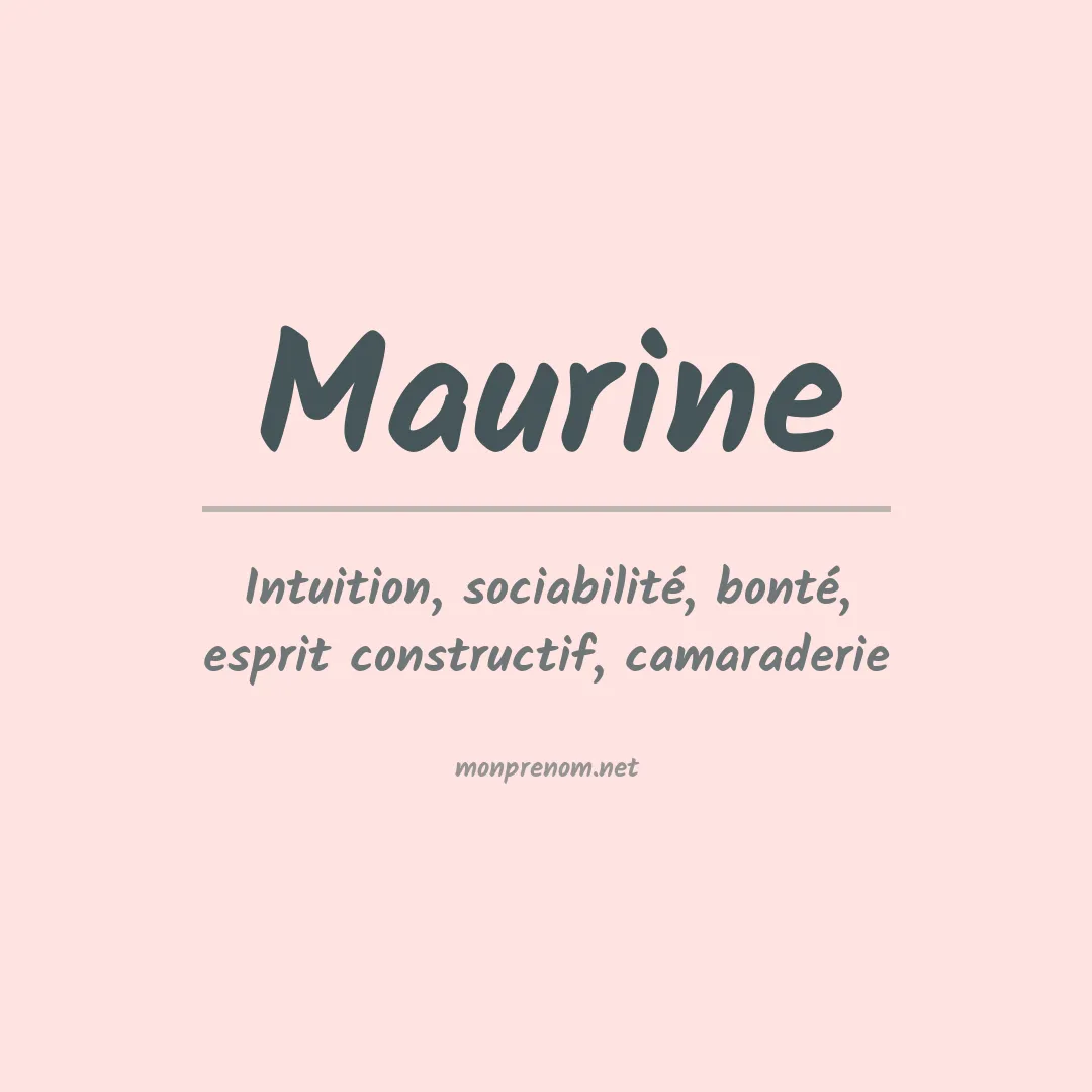 Prénom Maurine