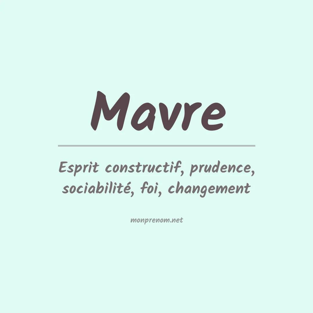 Prénom Mavre