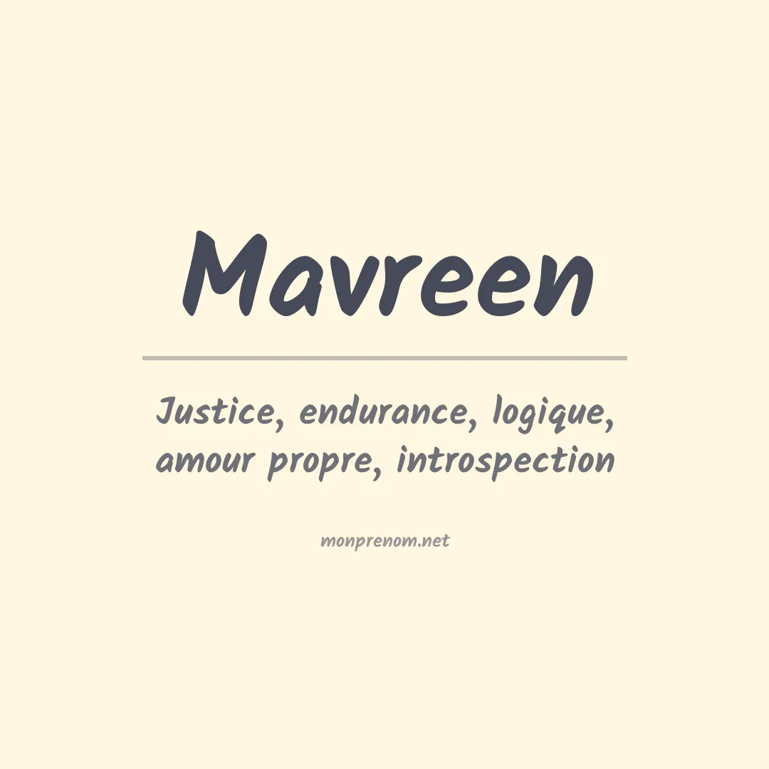 Signification du prénom Mavreen