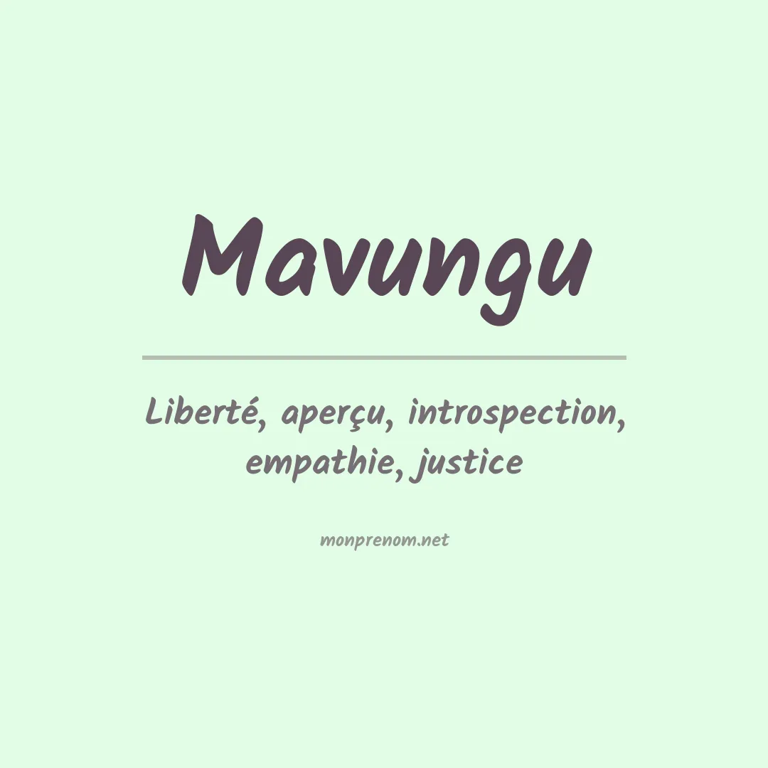 Signification du prénom Mavungu