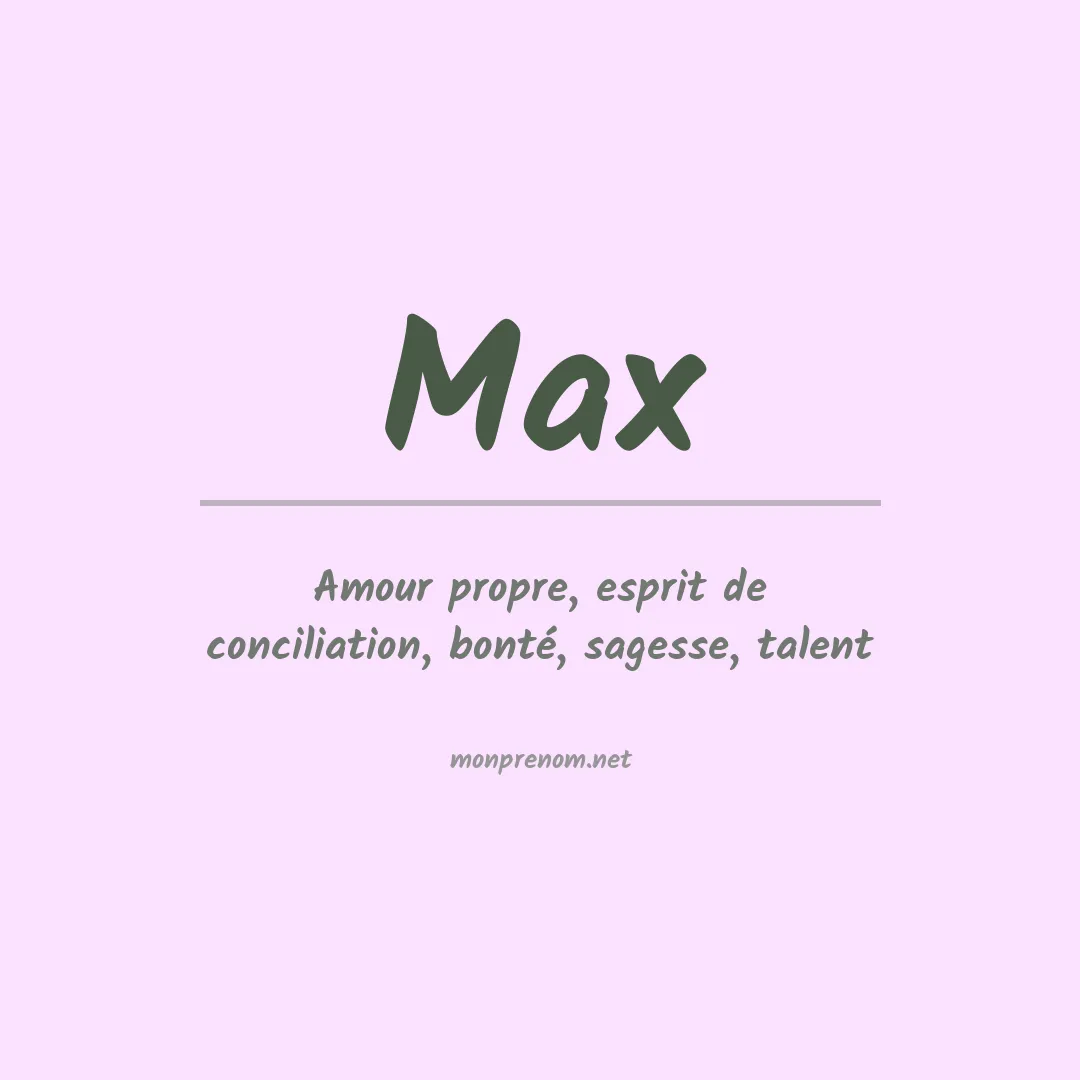 Prénom Max