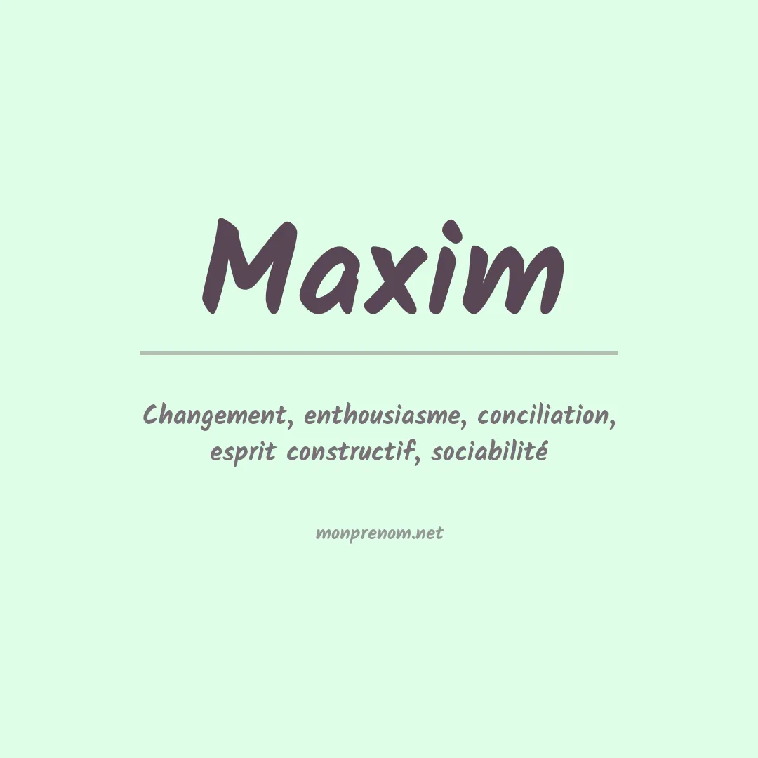 Prénom Maxim