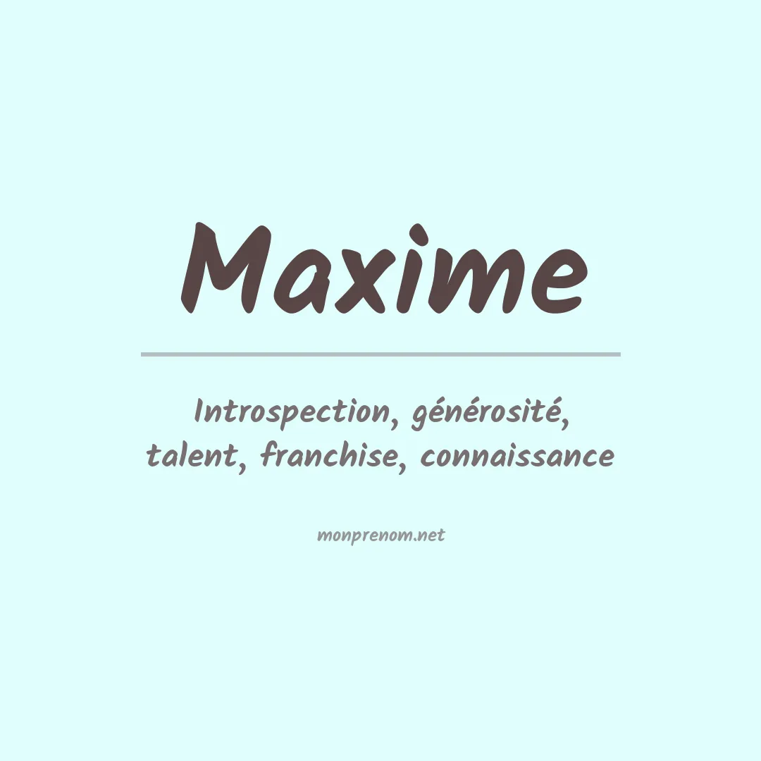 Prénom Maxime